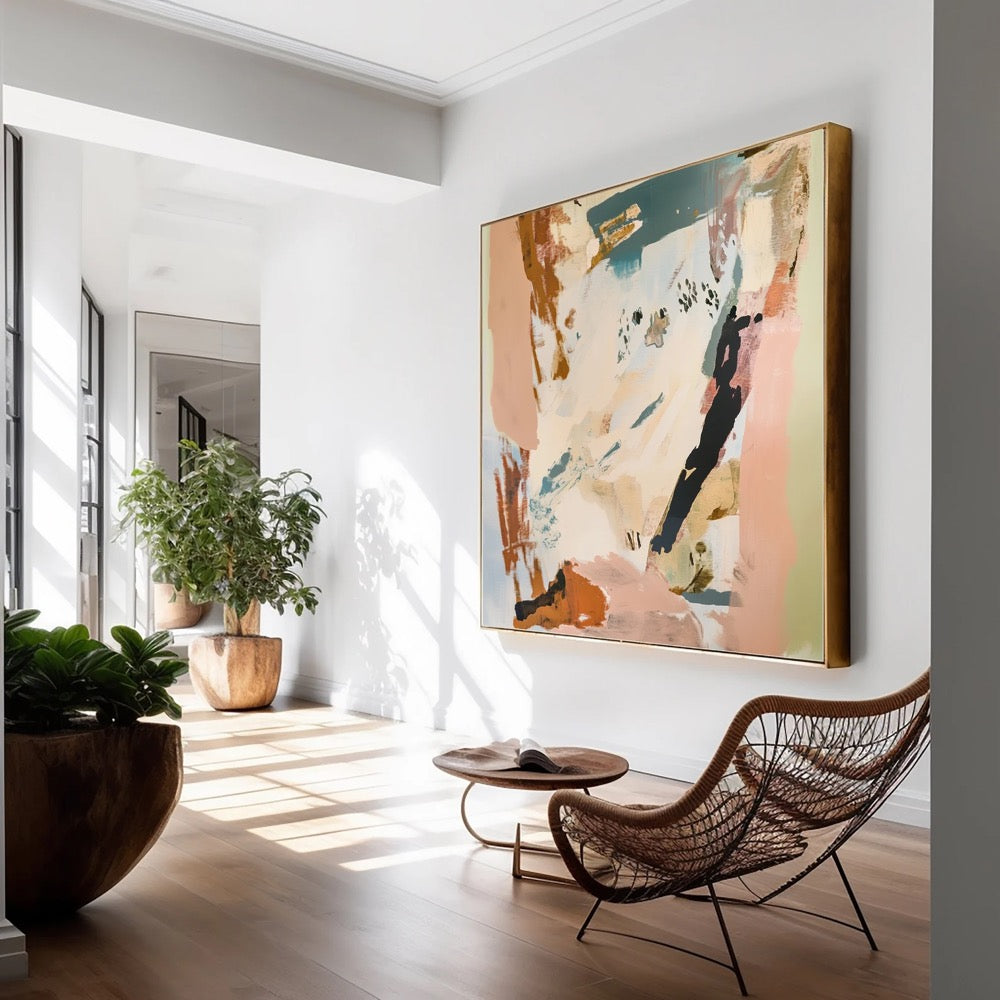 Large Earth Tones Minimalism Wall Art - Modern Painting for Home Decor - Contemporary Art Minimalism Wall Decor, Large Abstract